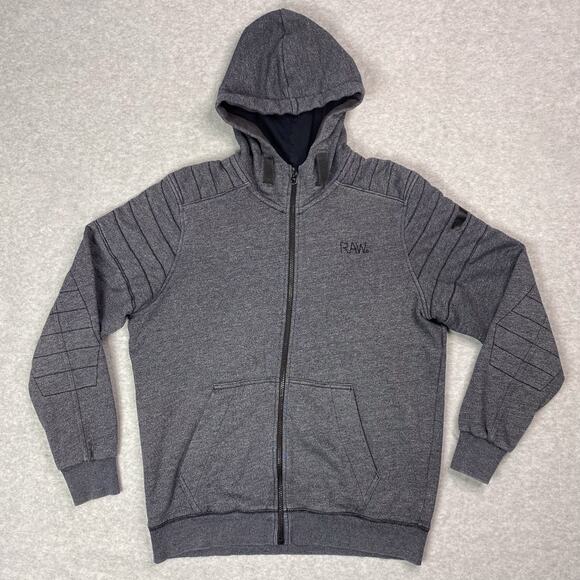 G Star Raw Mens L Odiron Suzaki Hooded Full Zip Grey Sweater - Picture 1 of 8